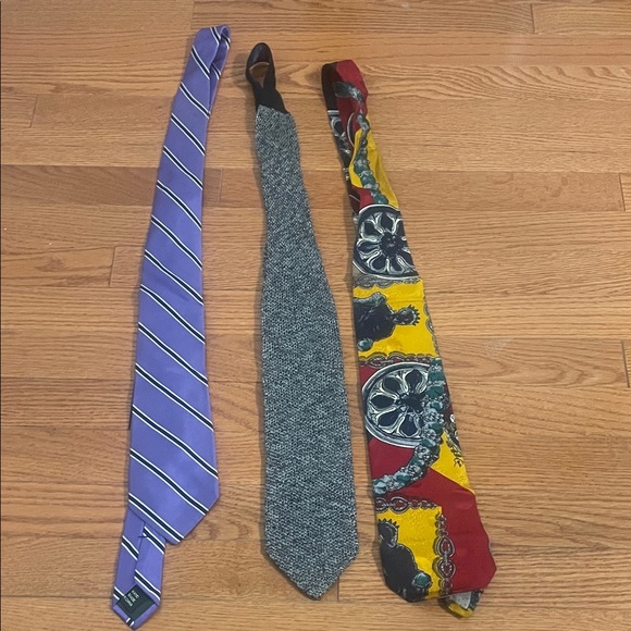 Stylish Men's Tie Set - Purple Gray Multicolor